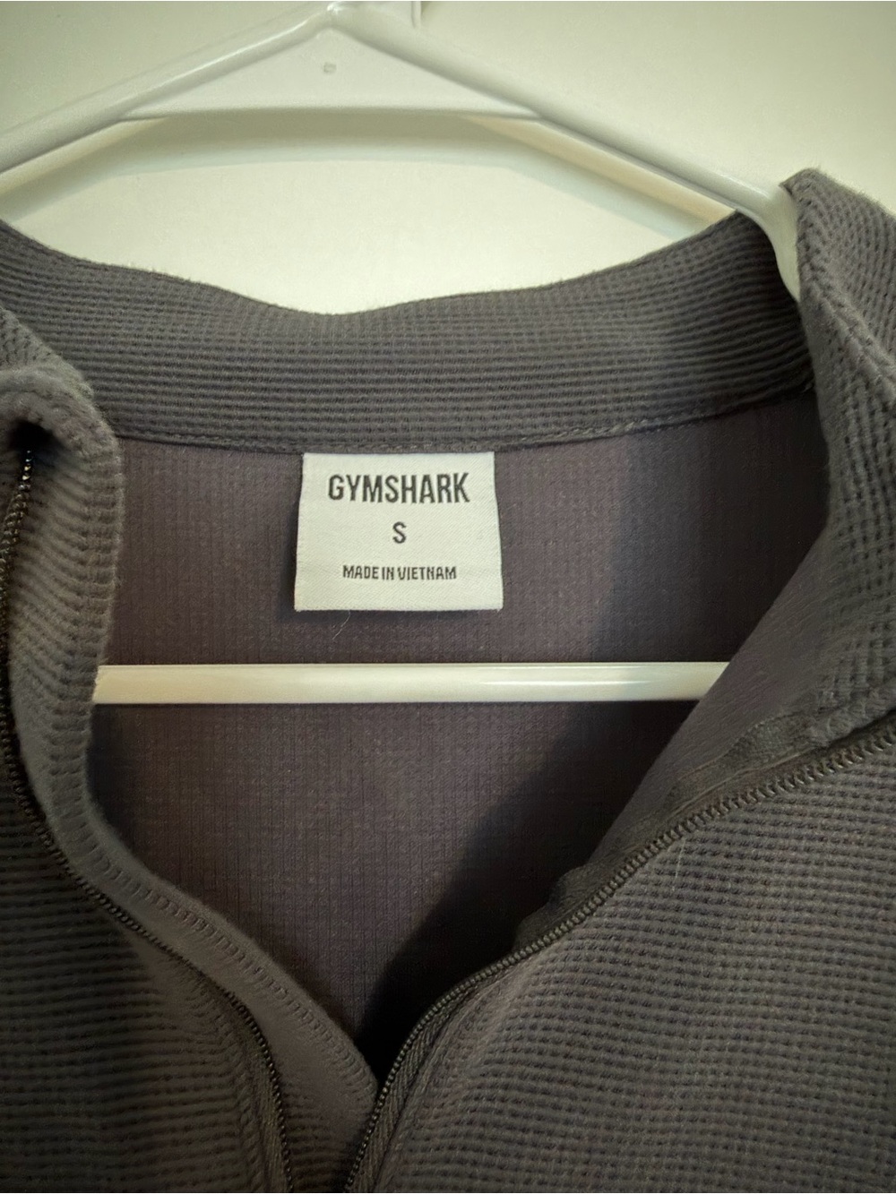 Gymshark Charcoal Gray Waffle Midi Zip-Up Jacket